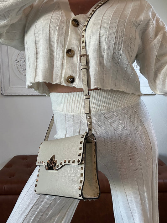 Valentino Rockstud Small Grainy Leather Crossbody