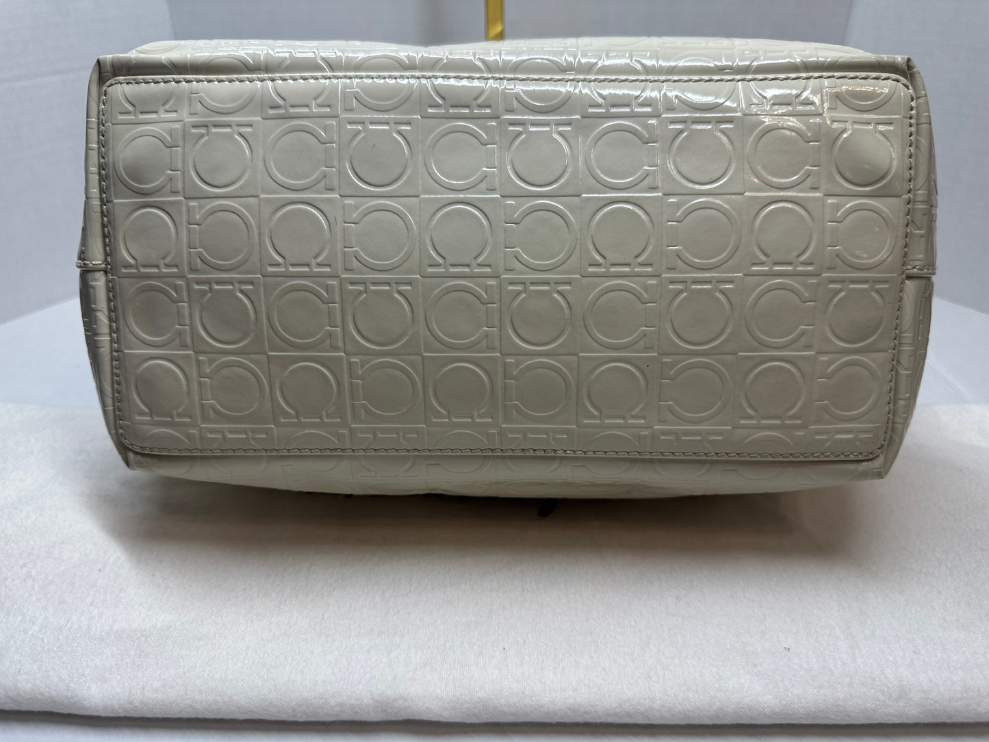 Available Ferragamo Gancini Embossed Leather Tote Bag
