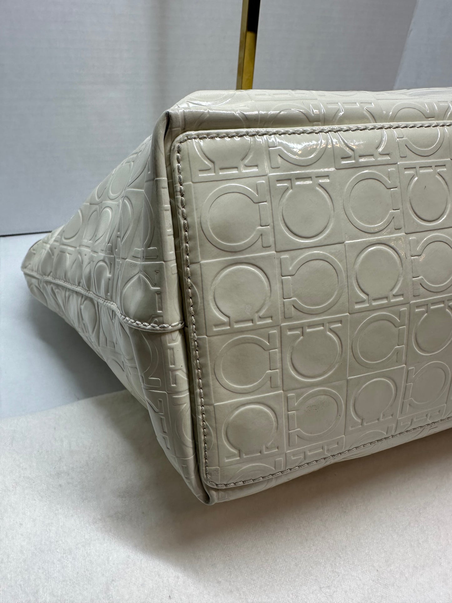 Available Ferragamo Gancini Embossed Leather Tote Bag