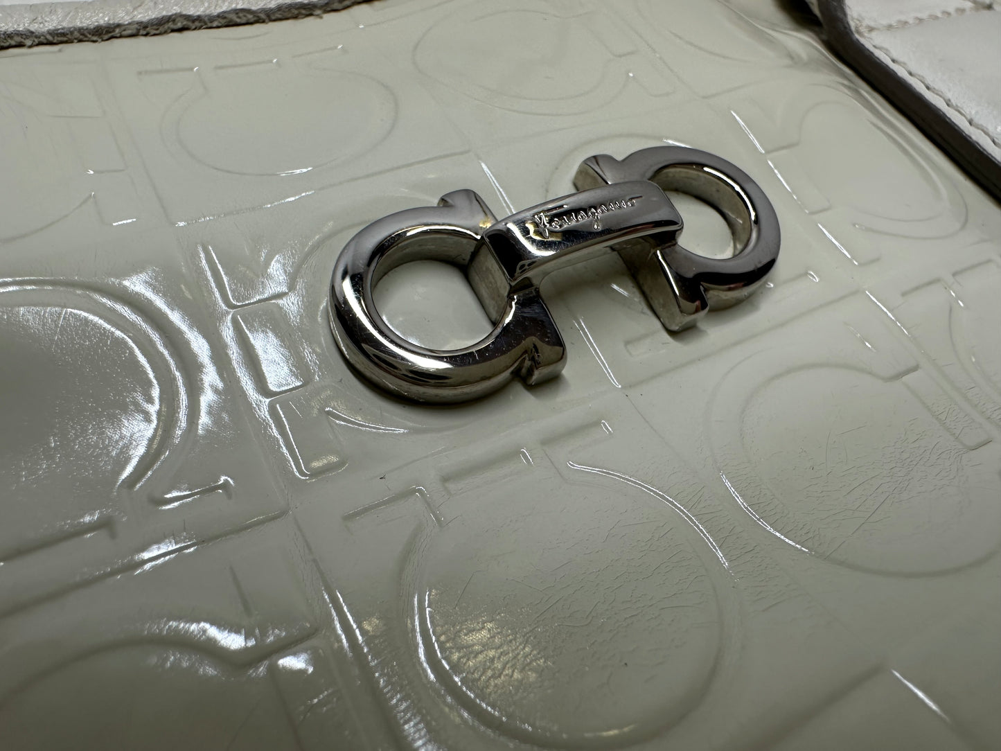 Available Ferragamo Gancini Embossed Leather Tote Bag
