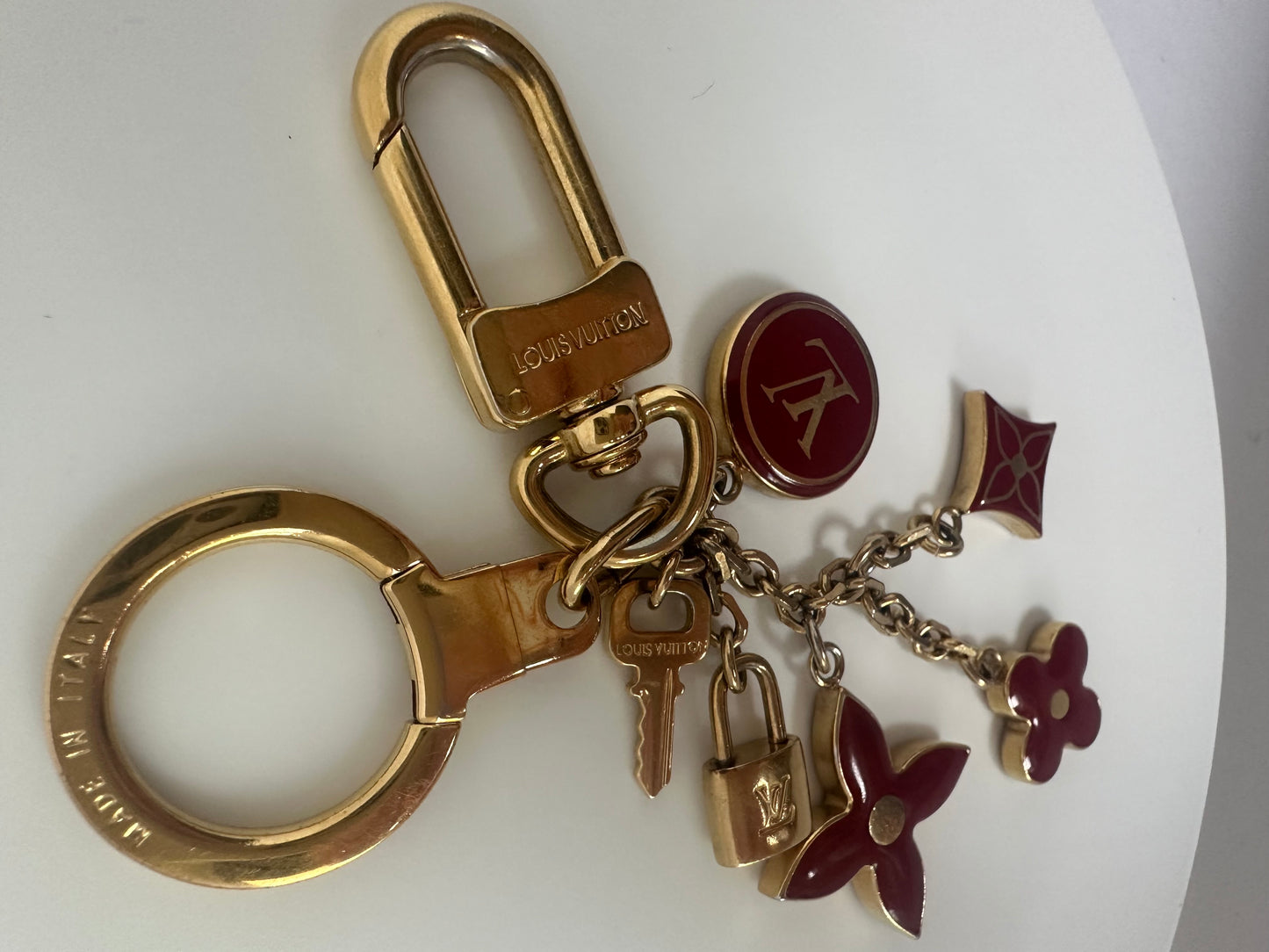 Louis Vuitton Red Pastilles Cles Key Chain Bag Charm