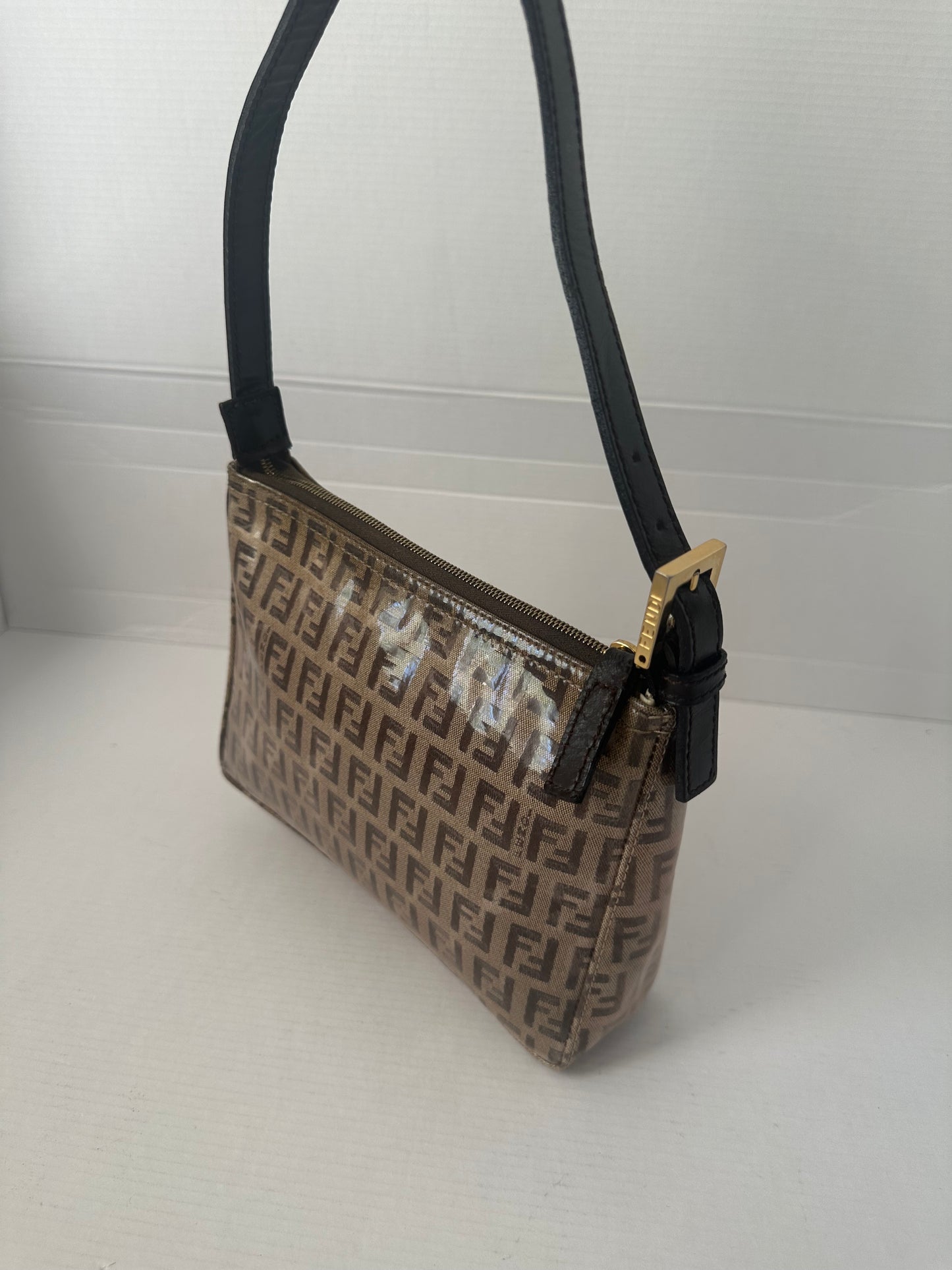 Fendi Vintage Zucchino PVC/Leather Pochette