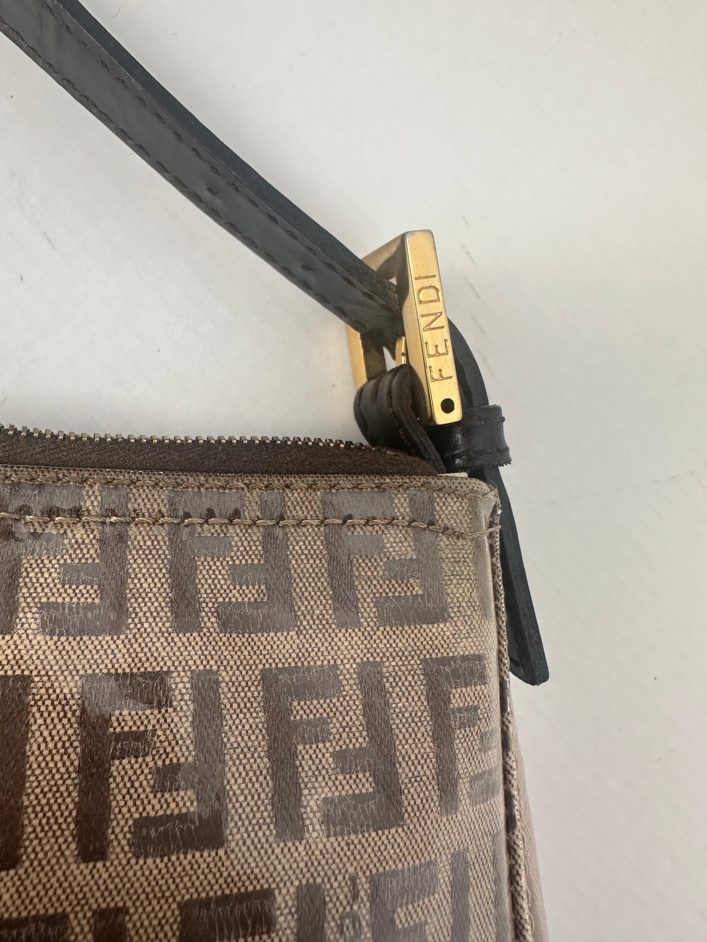 Fendi Vintage Zucchino PVC/Leather Pochette