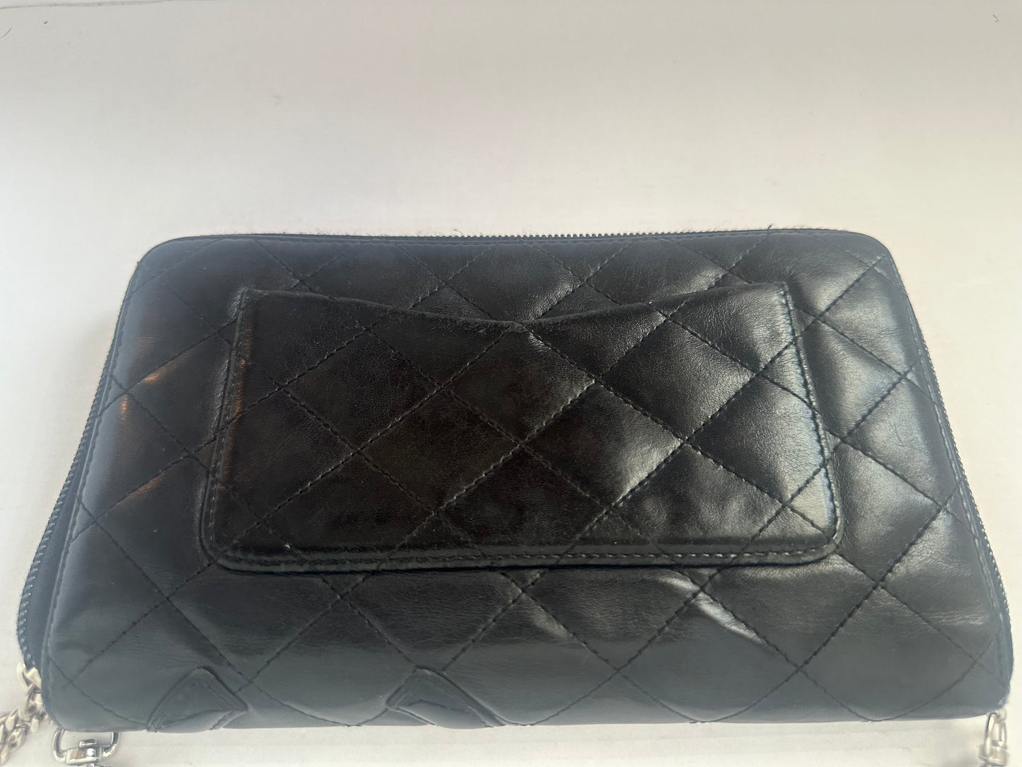 Available Chanel Cambon Line Leather Bi-fold large Long Wallet Black