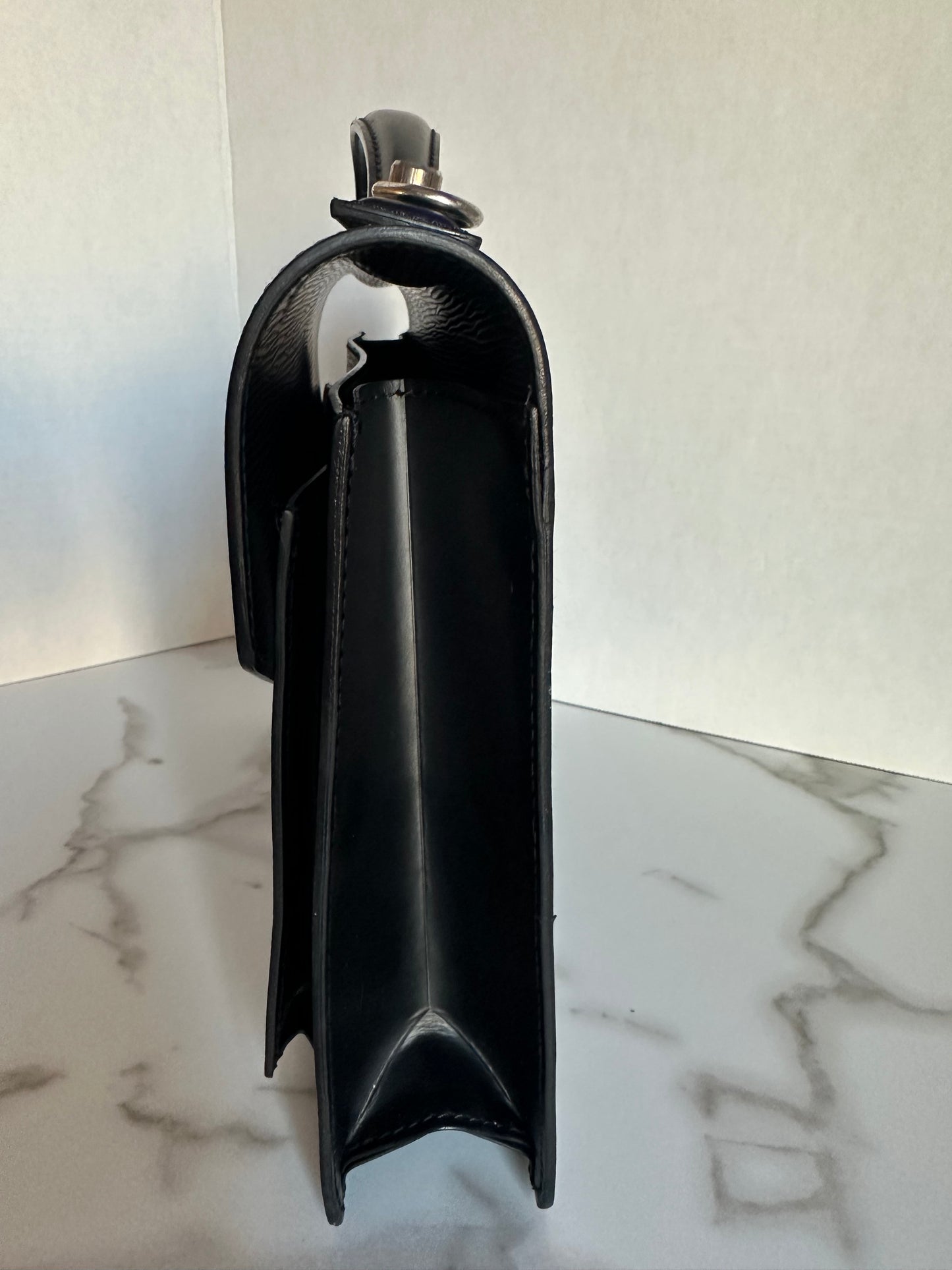 Available LOUIS VUITTON black Epi Monceau 28 Hand Bag 2way