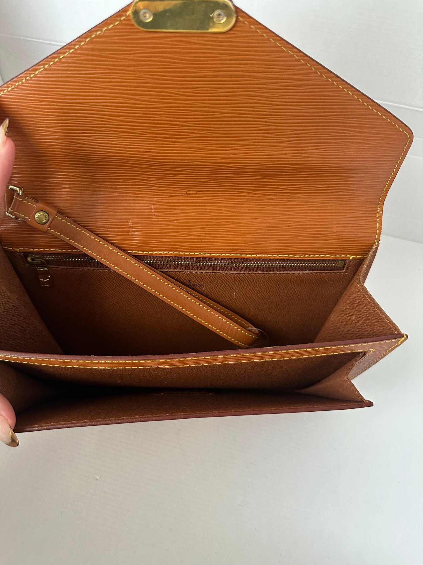 Available Louis Vuitton epi clutch ~ brown vintage