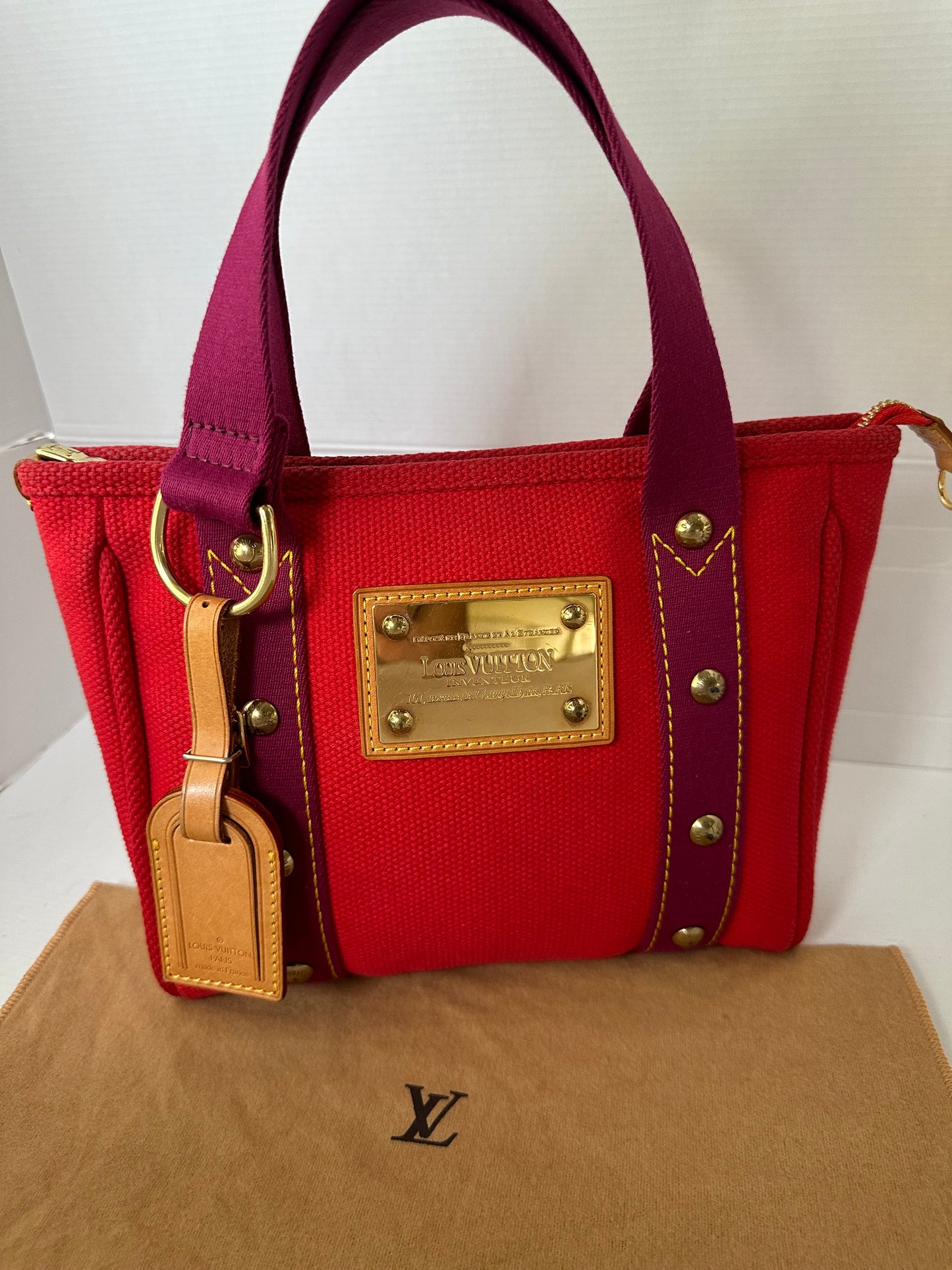 Louis Vuitton LV Red Antigua Cabas Mini PM