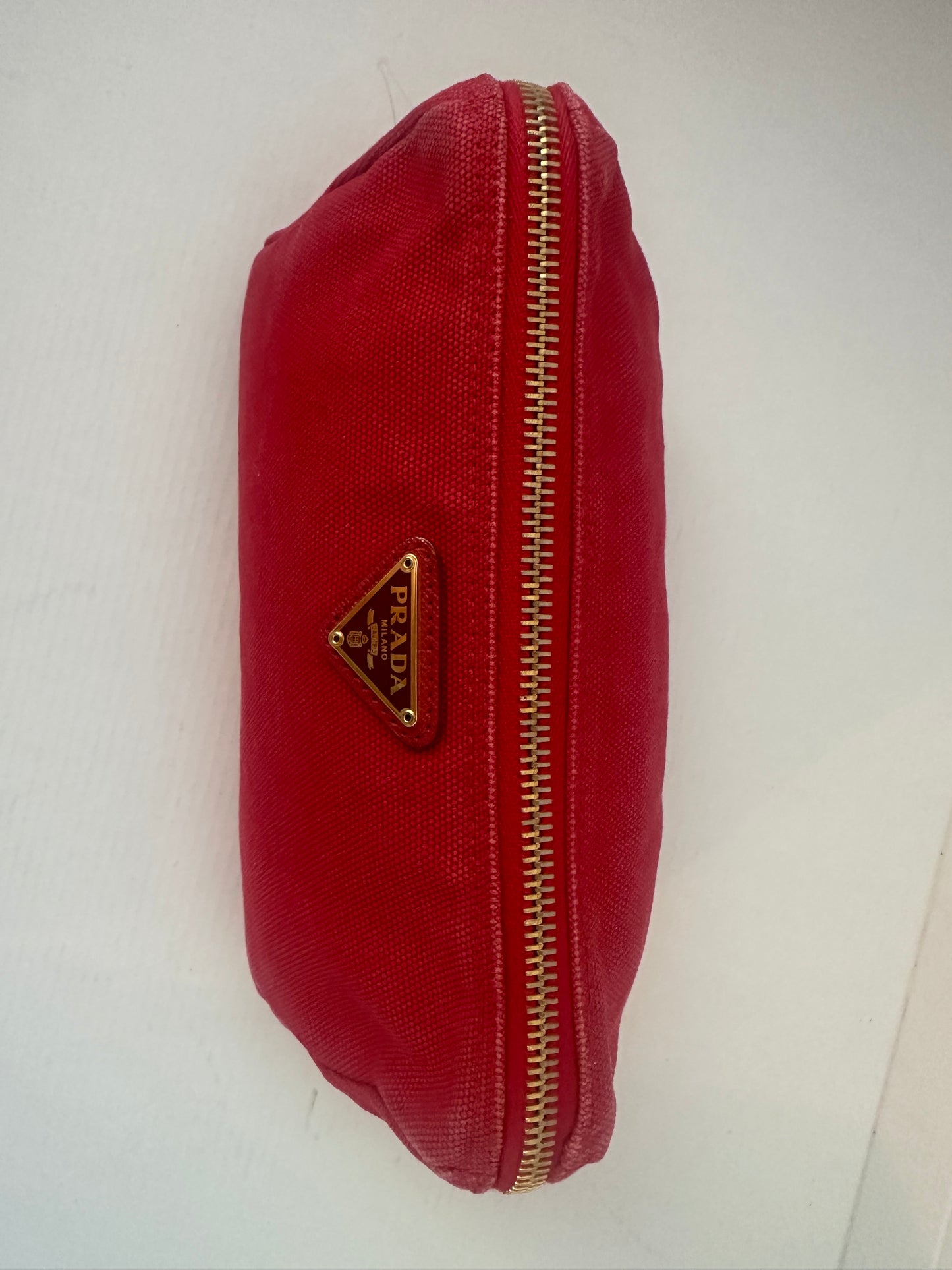 PRADA Pouch Canvas Red crossbody