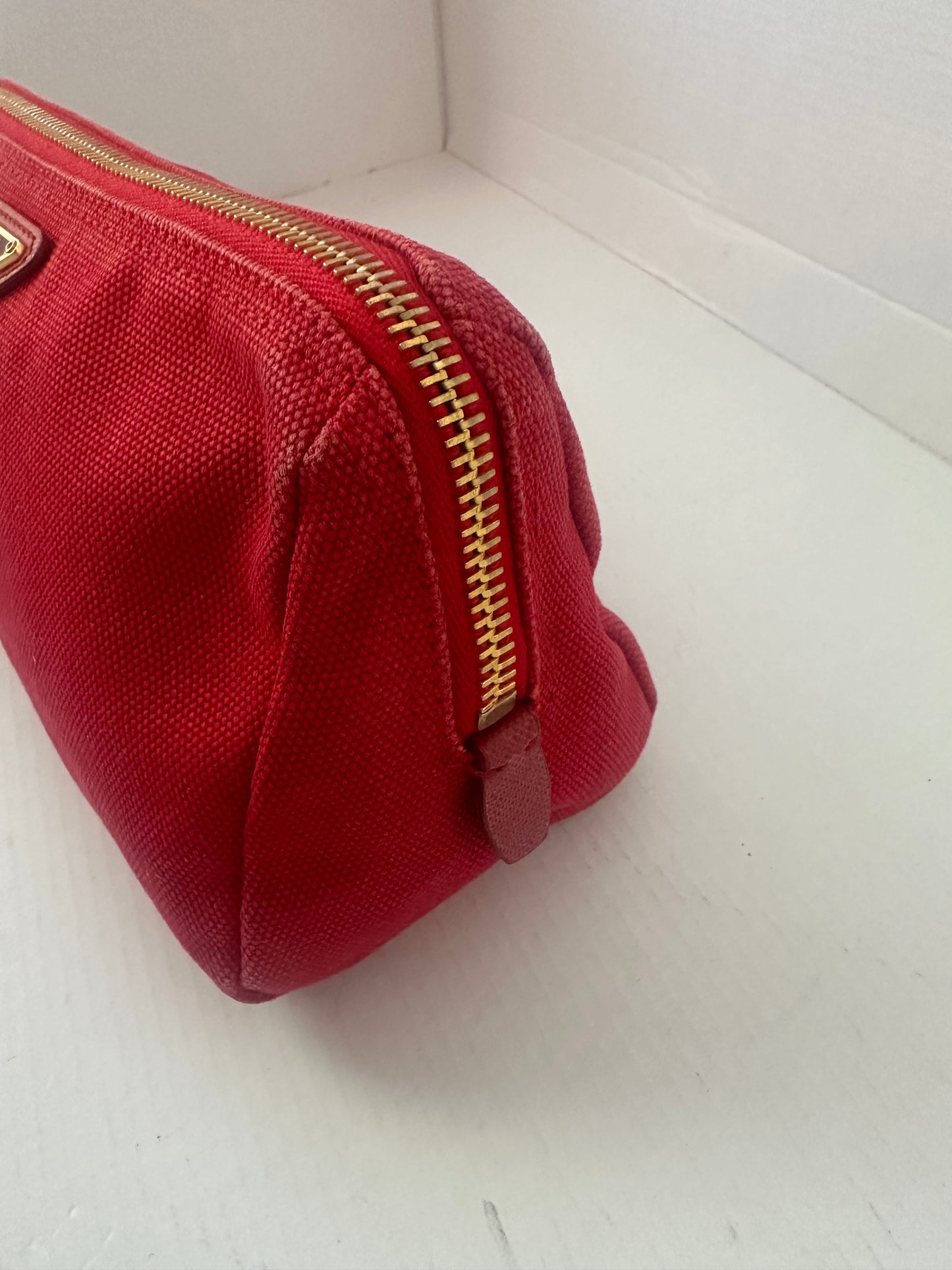 PRADA Pouch Canvas Red crossbody