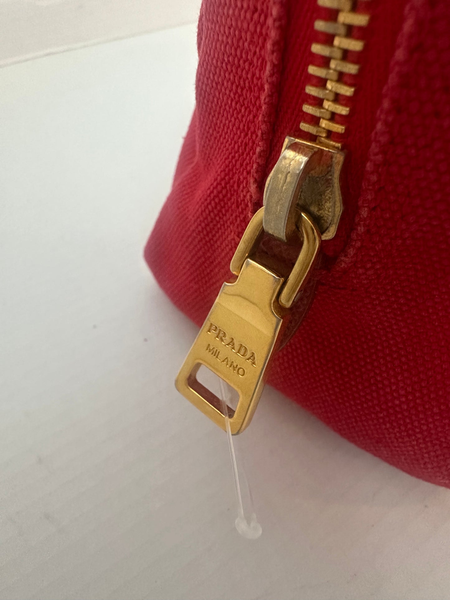 PRADA Pouch Canvas Red crossbody