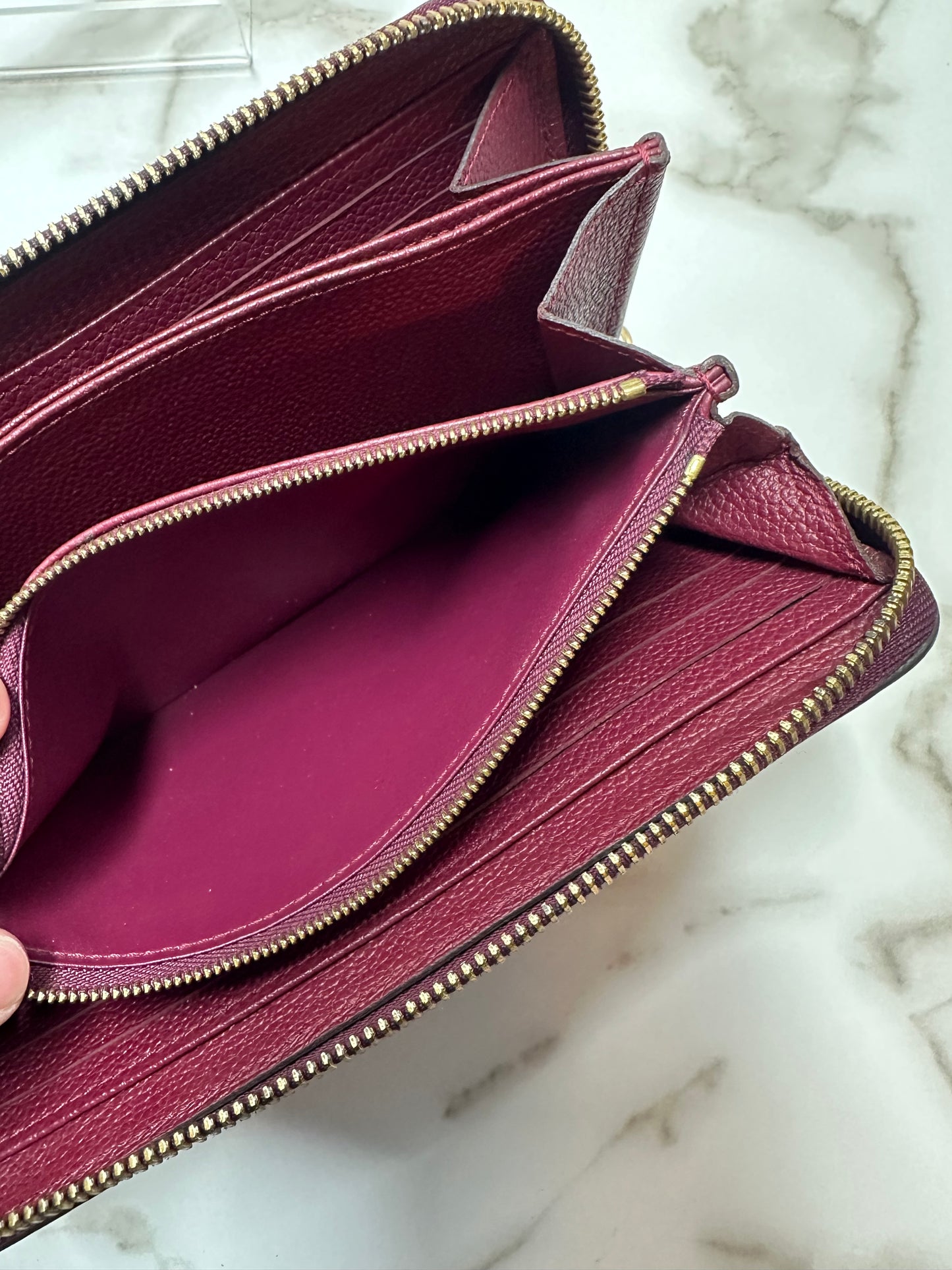 Available Louis Vuitton Empreinte Zippy Wallet in Aurore WOC crossbody