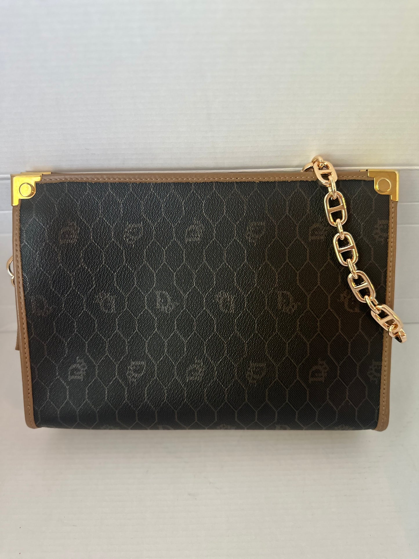 CHRISTIAN DIOR Honeycomb Canvas Clutch Bag PVC. Shoulder bag