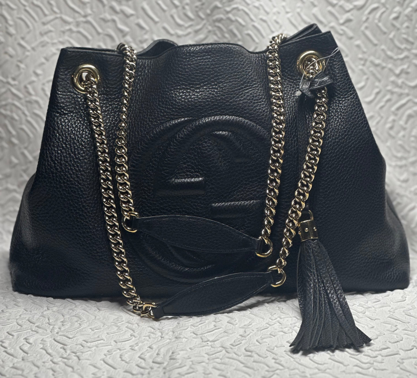 Gucci Soho Black Leather Chain Strap Shoulder Bag