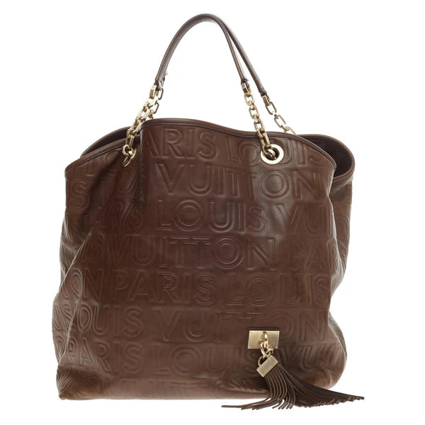 Available Louis Vuitton Limited Edition Chocolate Leather Paris Souple Whisper GM