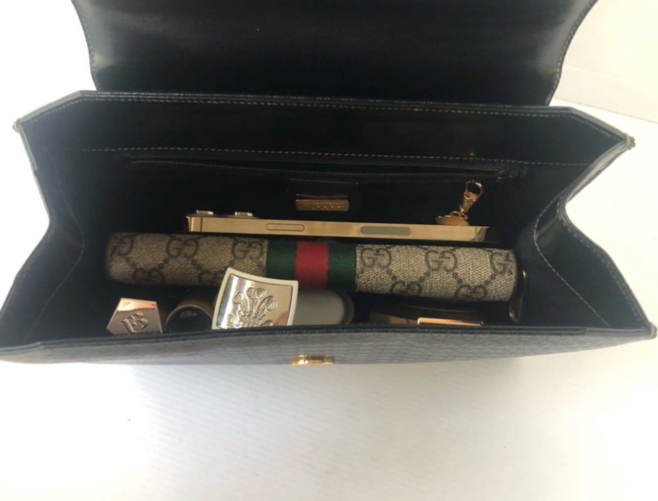 Gucci Clutch black vintage GG