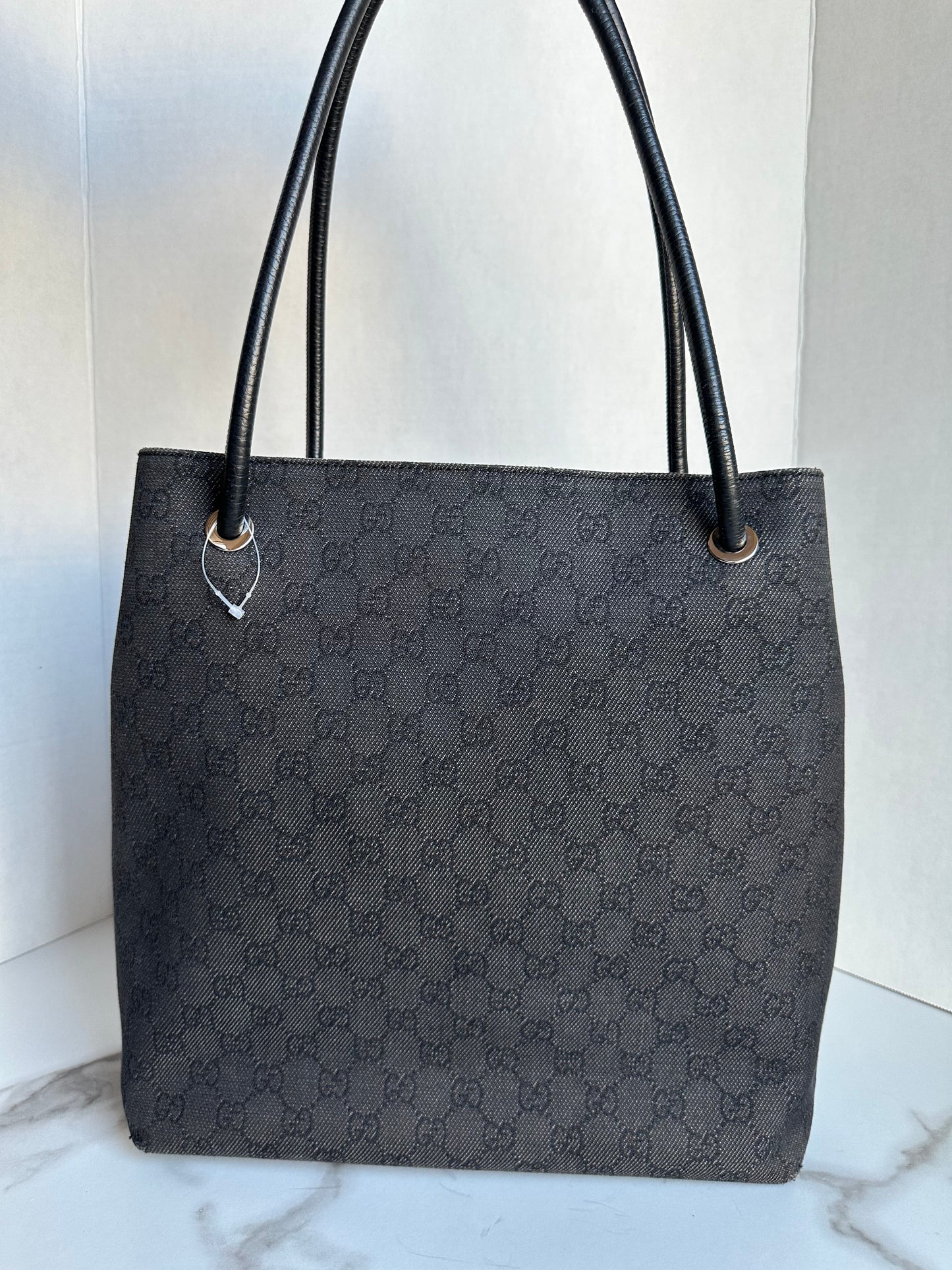 Available Gucci GG Canvas Leather Shoulder Handbag black