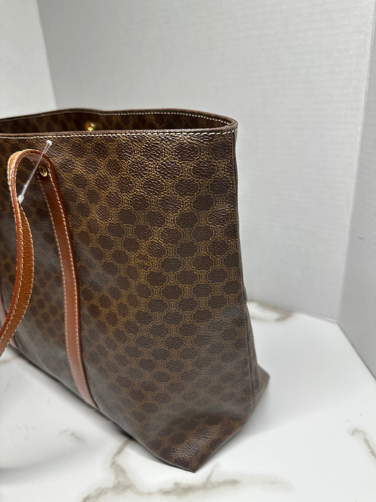 Celine Triomphe Vintage leather tote