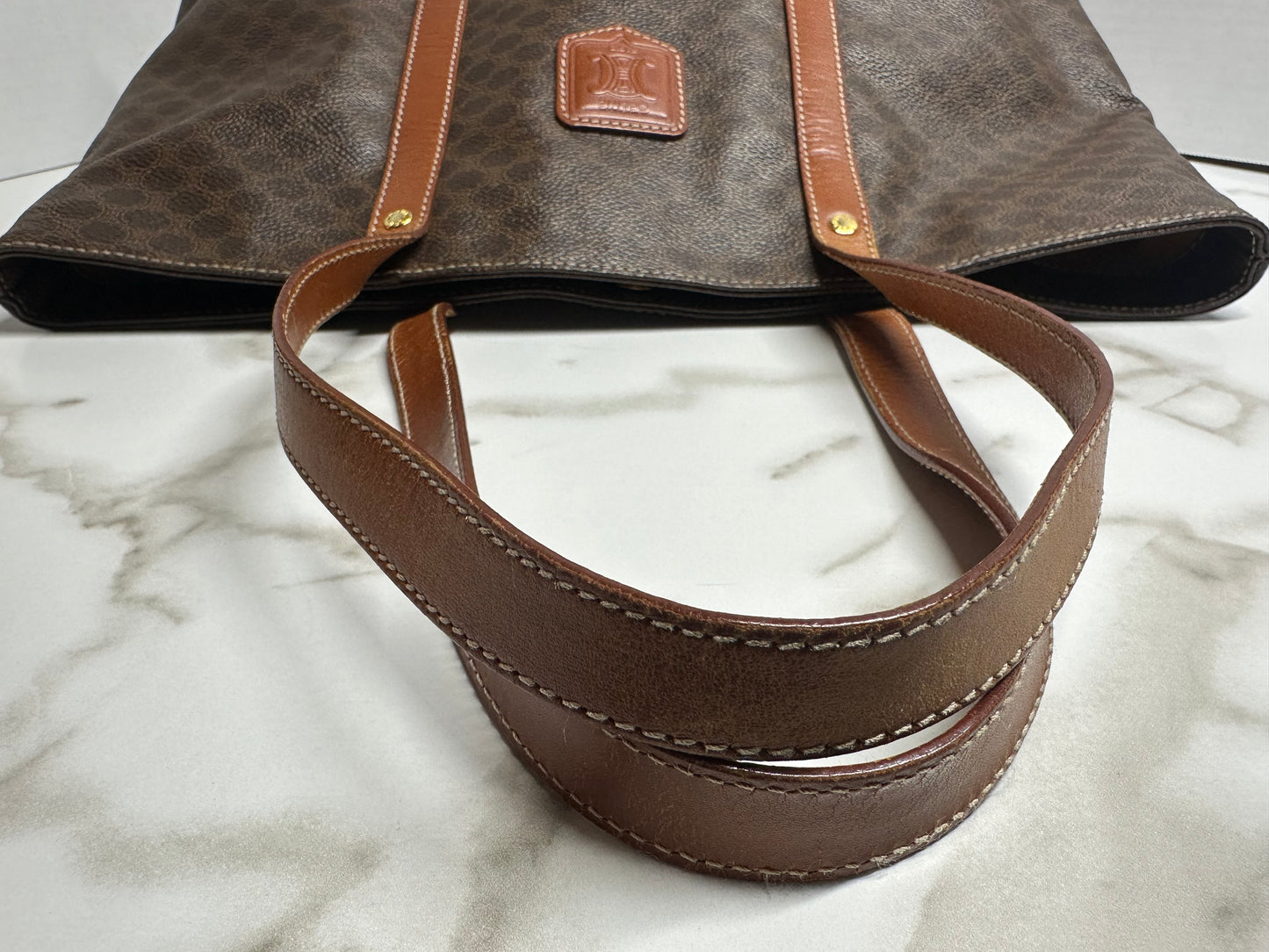 Celine Triomphe Vintage leather tote
