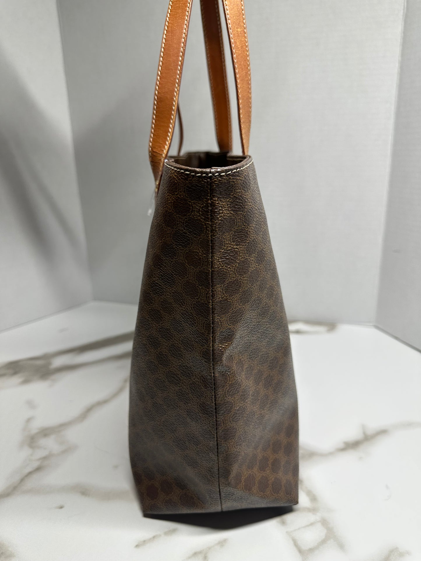 Celine Triomphe Vintage leather tote
