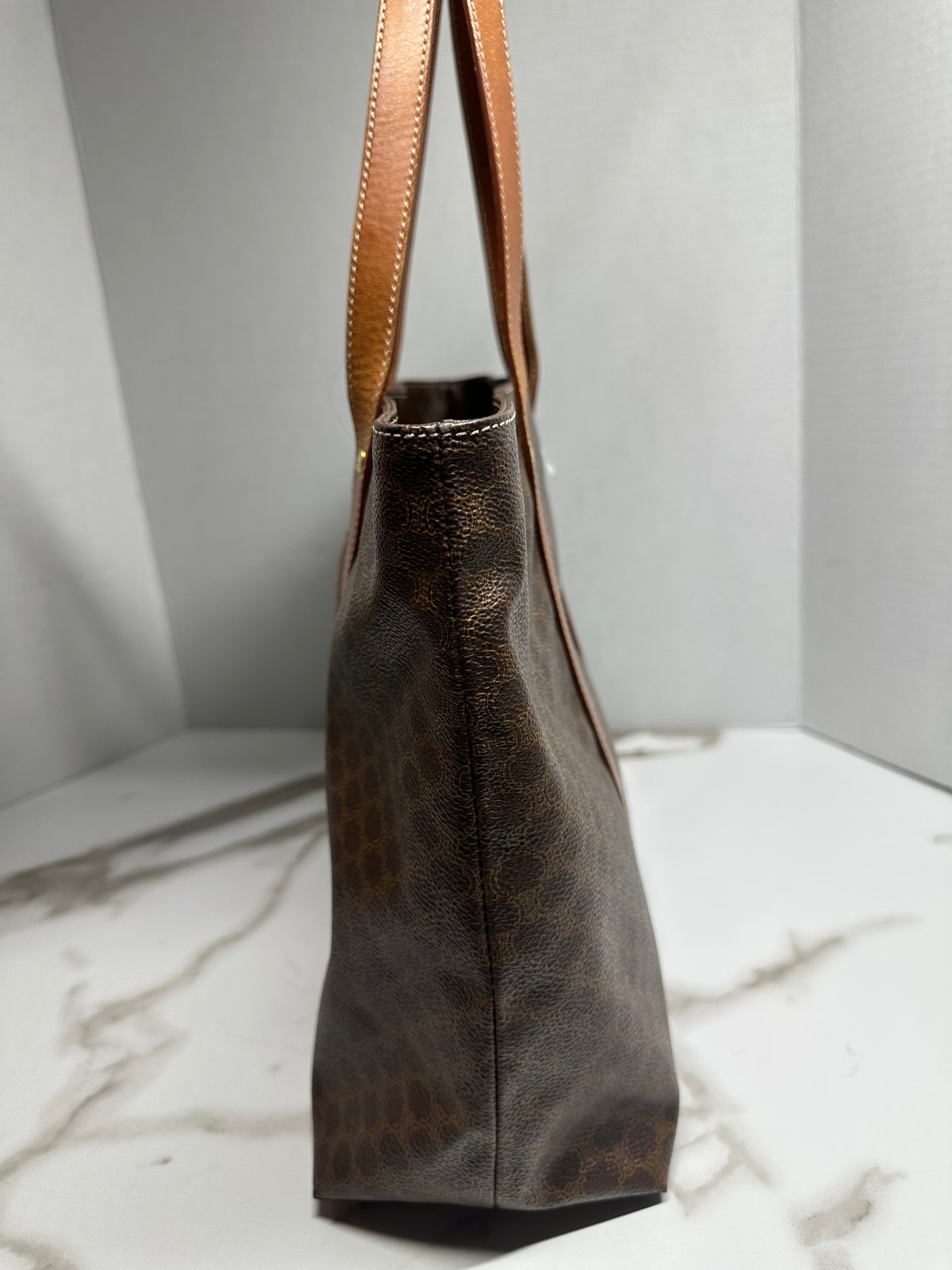 Celine Triomphe Vintage leather tote