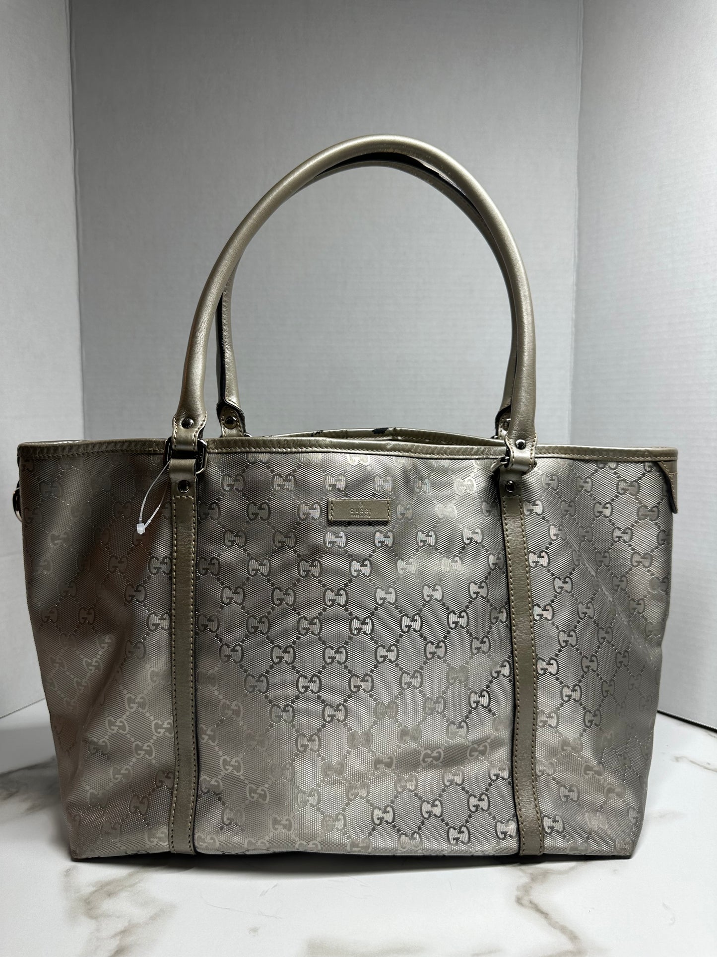 Available Gucci GG implementation Tote Bag Silver