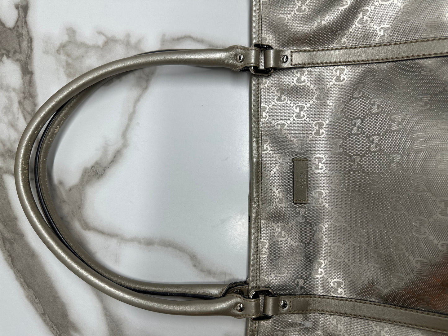 Available Gucci GG implementation Tote Bag Silver