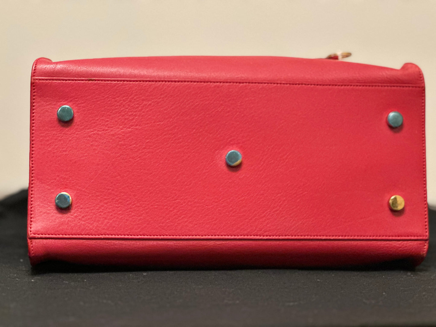 Saint Laurent Monogram Cabas Leather Baby Red