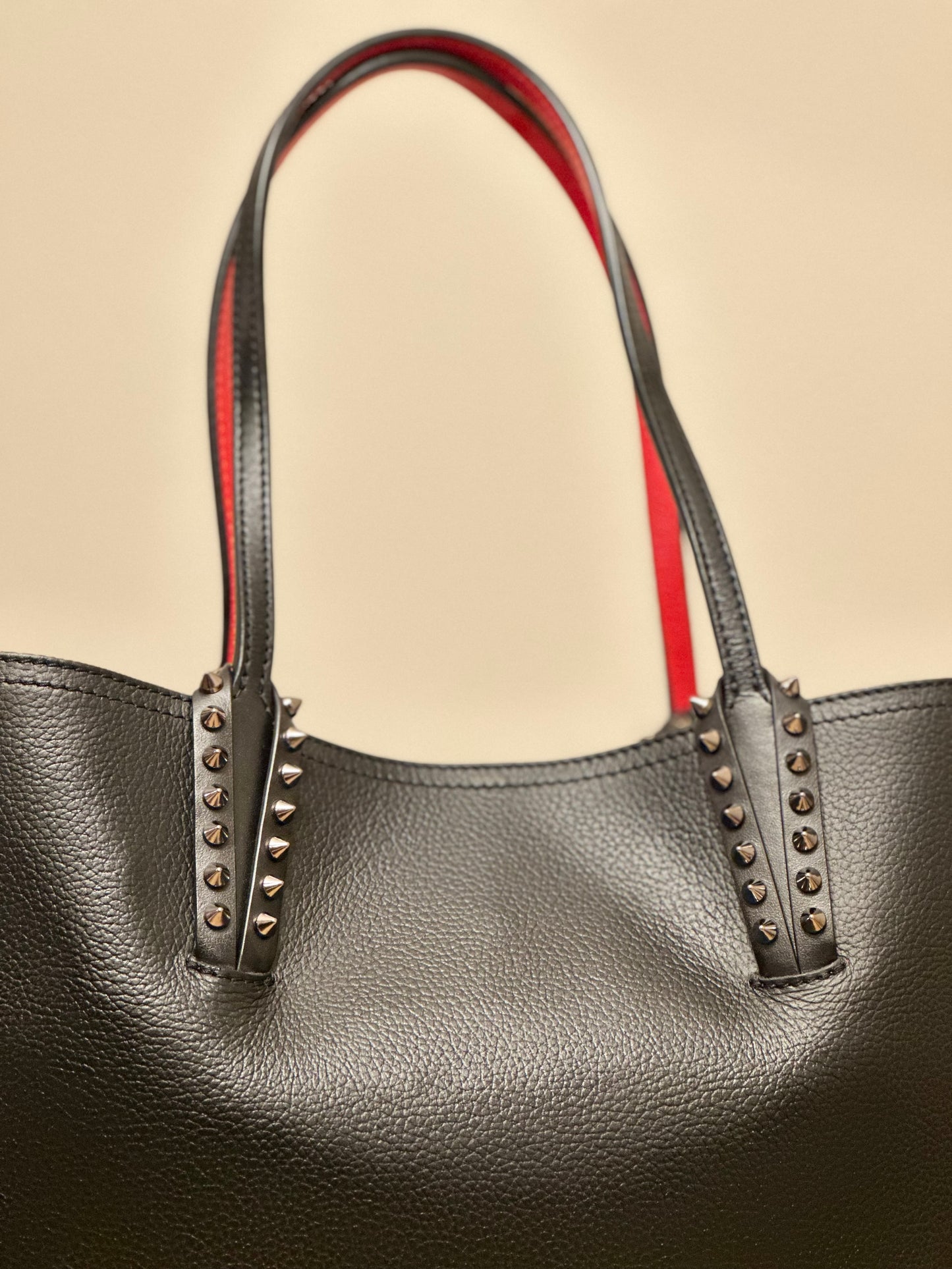 CHRISTIAN LOUBOUTIN Large Cabarock Calfskin Leather Tote