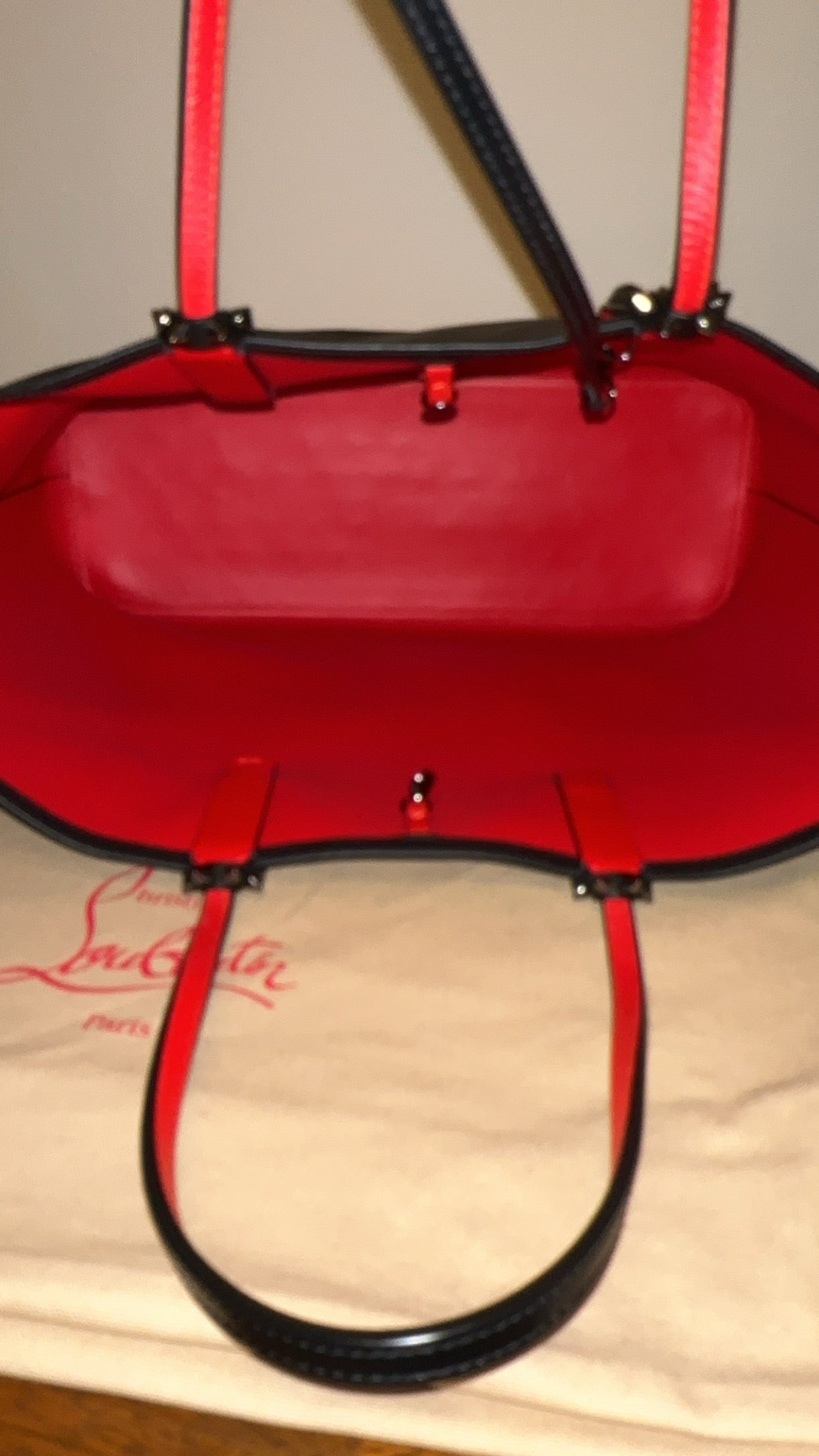 CHRISTIAN LOUBOUTIN Large Cabarock Calfskin Leather Tote