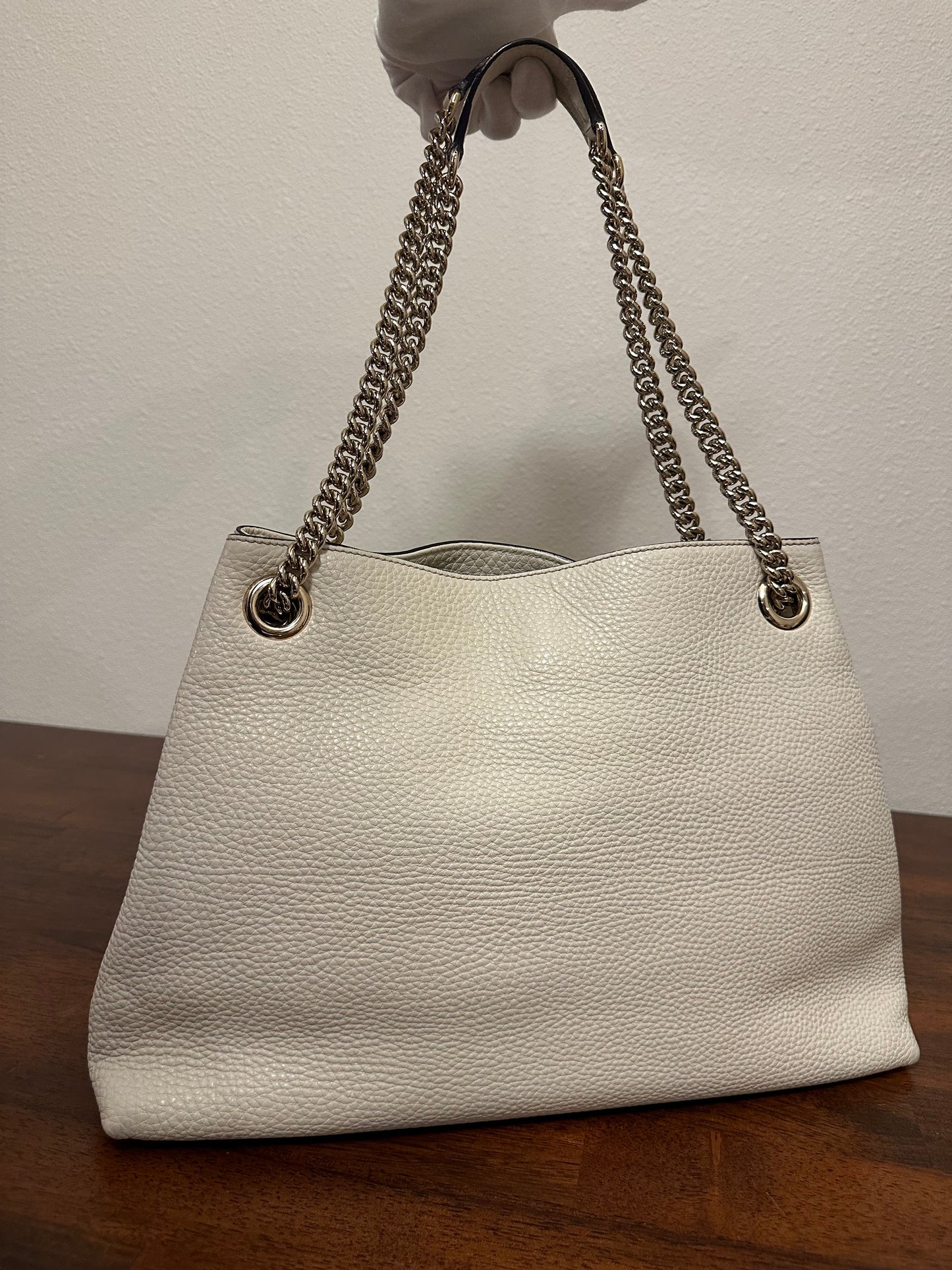 Gucci Soho winter white Leather Chain Strap Shoulder Bag