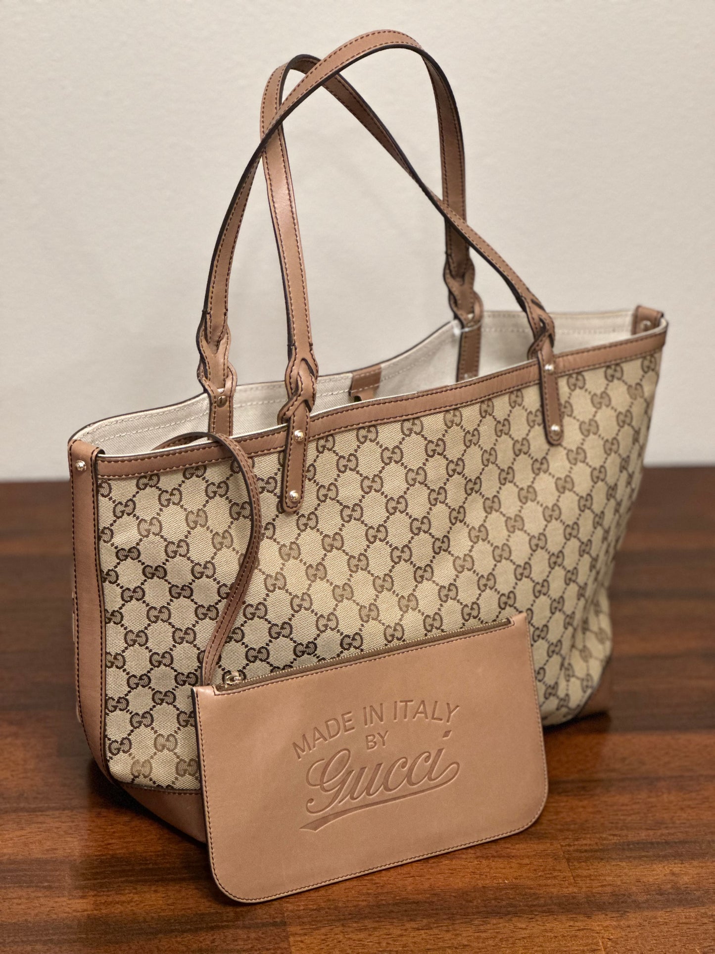 Gucci brown monogram canvas tote bag