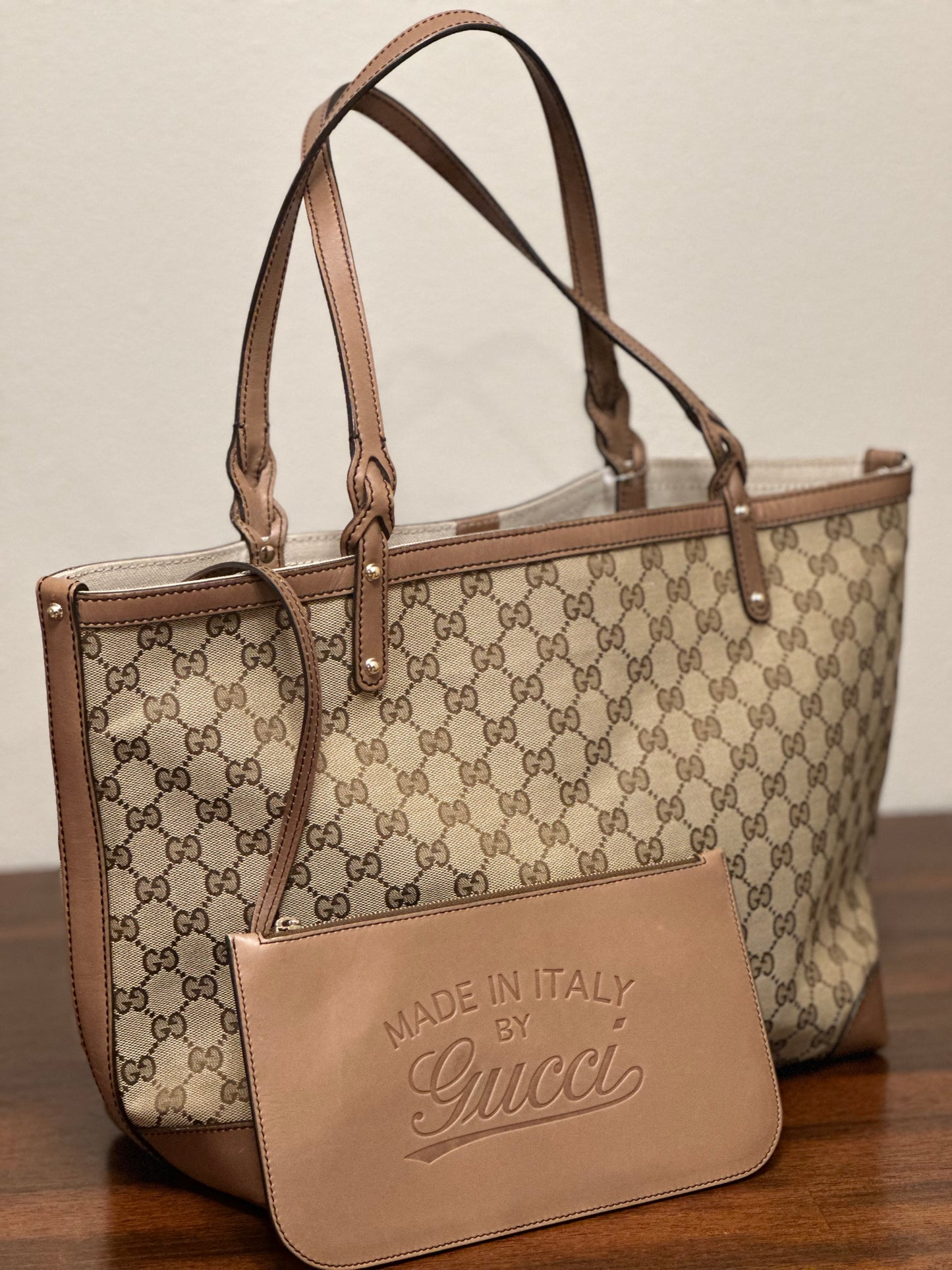 Gucci brown monogram canvas tote bag