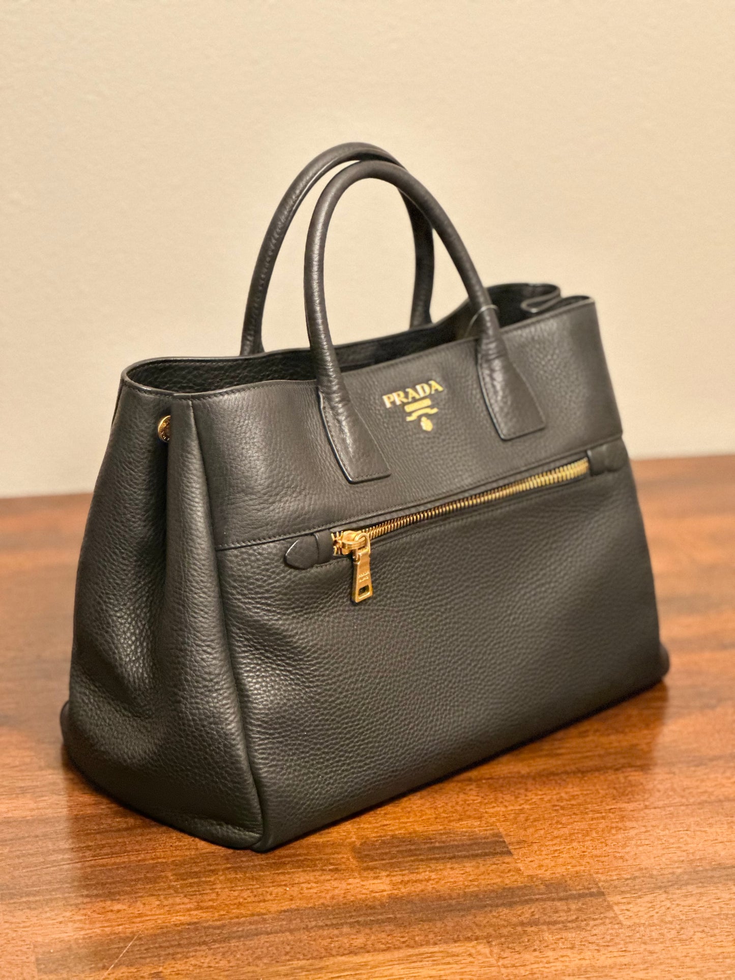 Prada Front Pocket Convertible Tote Vitello Daino Medium