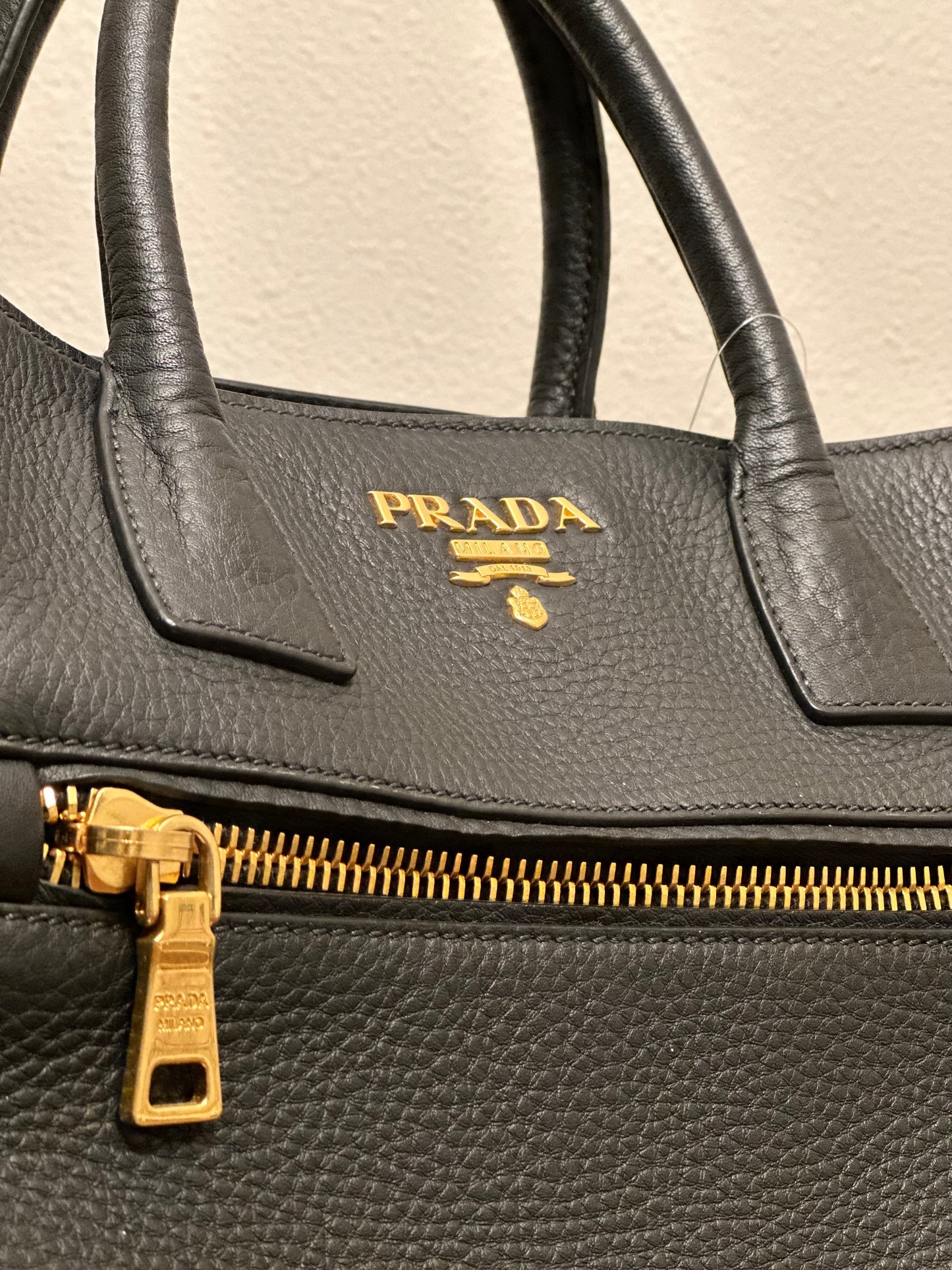 Prada Front Pocket Convertible Tote Vitello Daino Medium