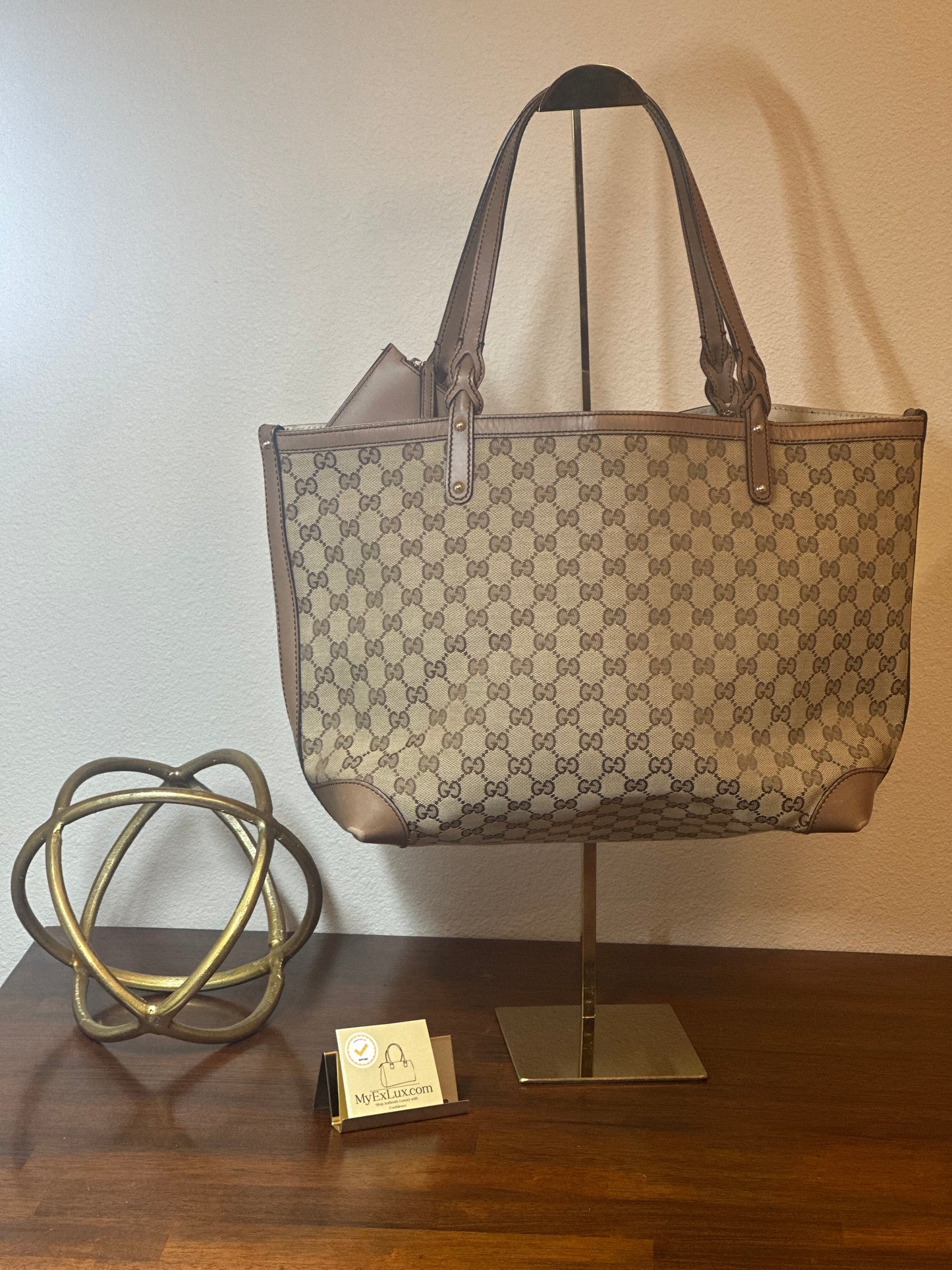 Gucci brown monogram canvas tote bag