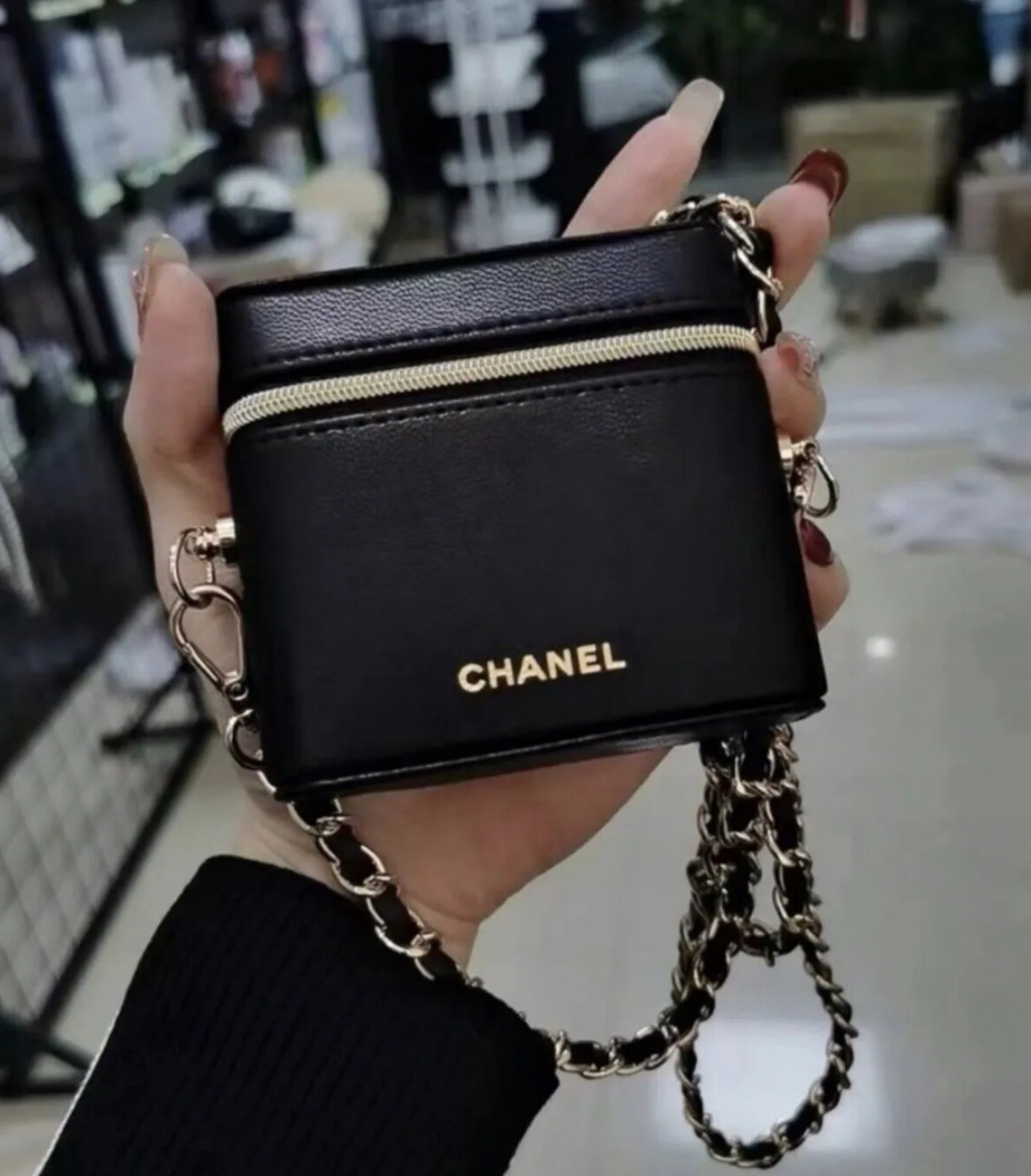 Chanel CC Novelty Case & Pouch Black Chain Bag