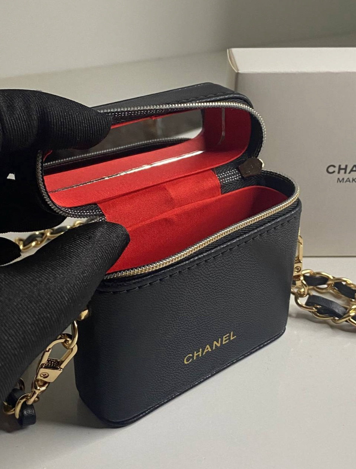 Chanel CC Novelty Case & Pouch Black Chain Bag