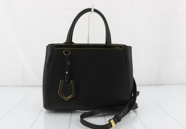 FENDI Petit Toujour Shoulder 2way Handbag Black Leather Italy