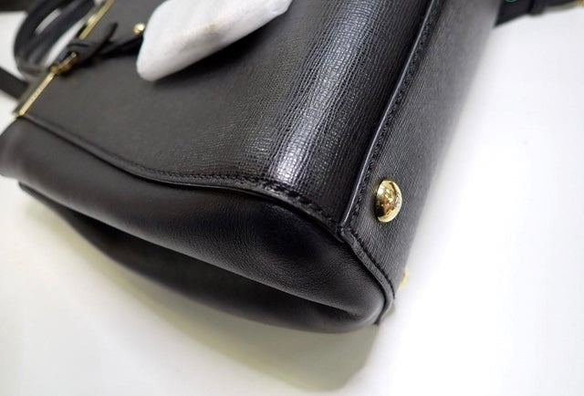 FENDI Petit Toujour Shoulder 2way Handbag Black Leather Italy