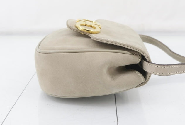 Available Ferragamo Gancini Beige Suede Crossbody Bag