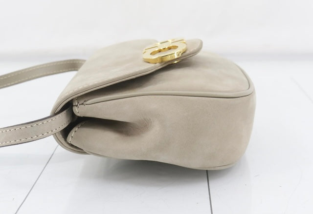 Available Ferragamo Gancini Beige Suede Crossbody Bag