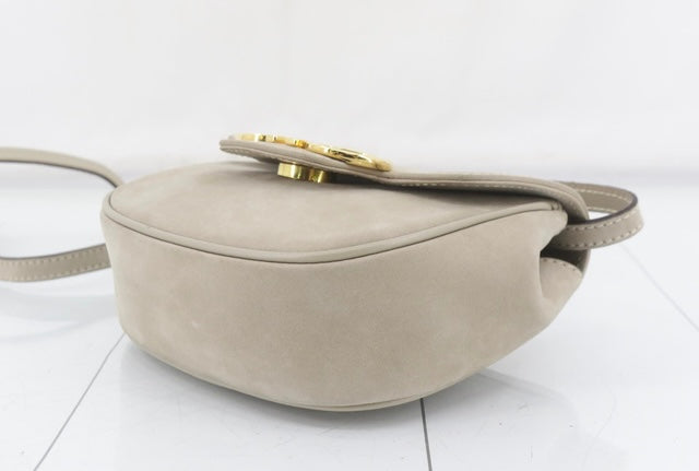 Available Ferragamo Gancini Beige Suede Crossbody Bag