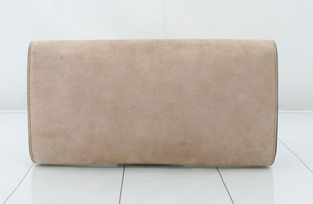 GUCCI suede Pearly GG Marmont Clutch blush pink