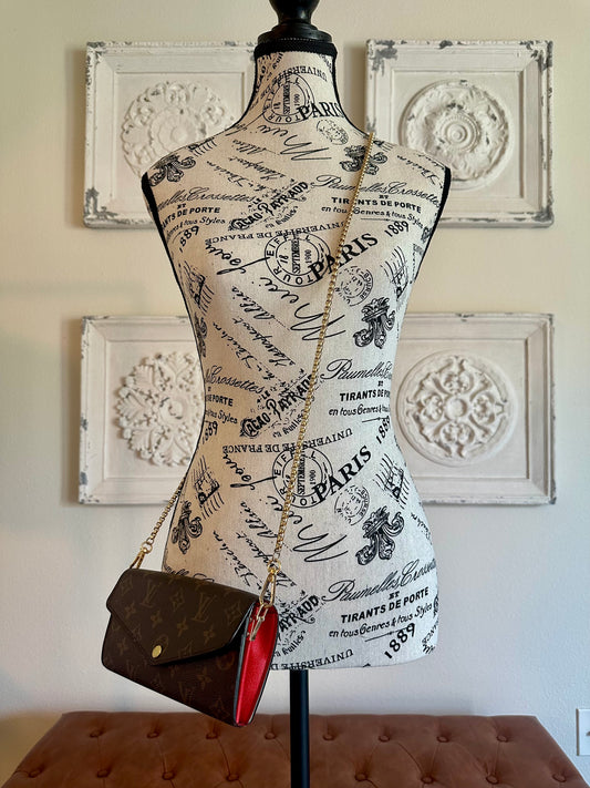 Available LOUIS VUITTON Monogram Sarah Wallet to Crossbody