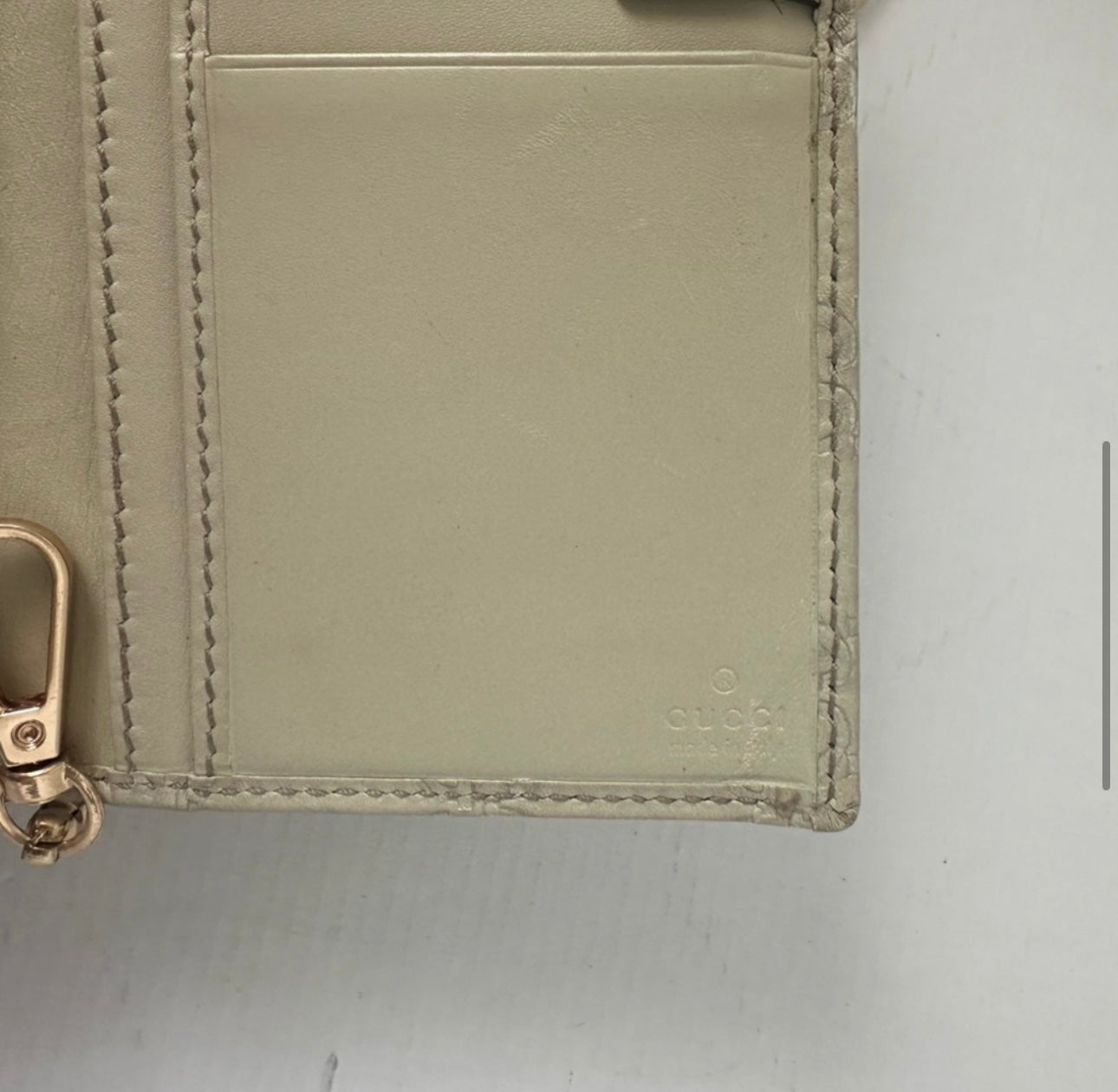 Gucci vintage GG leather wallet on chain