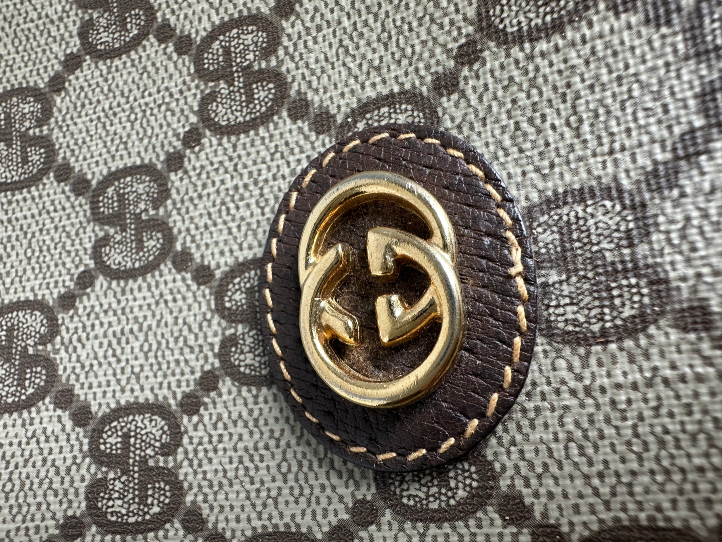 Available Gucci round Ophidia Monogram Canvas Canteen Bag Classic Brown