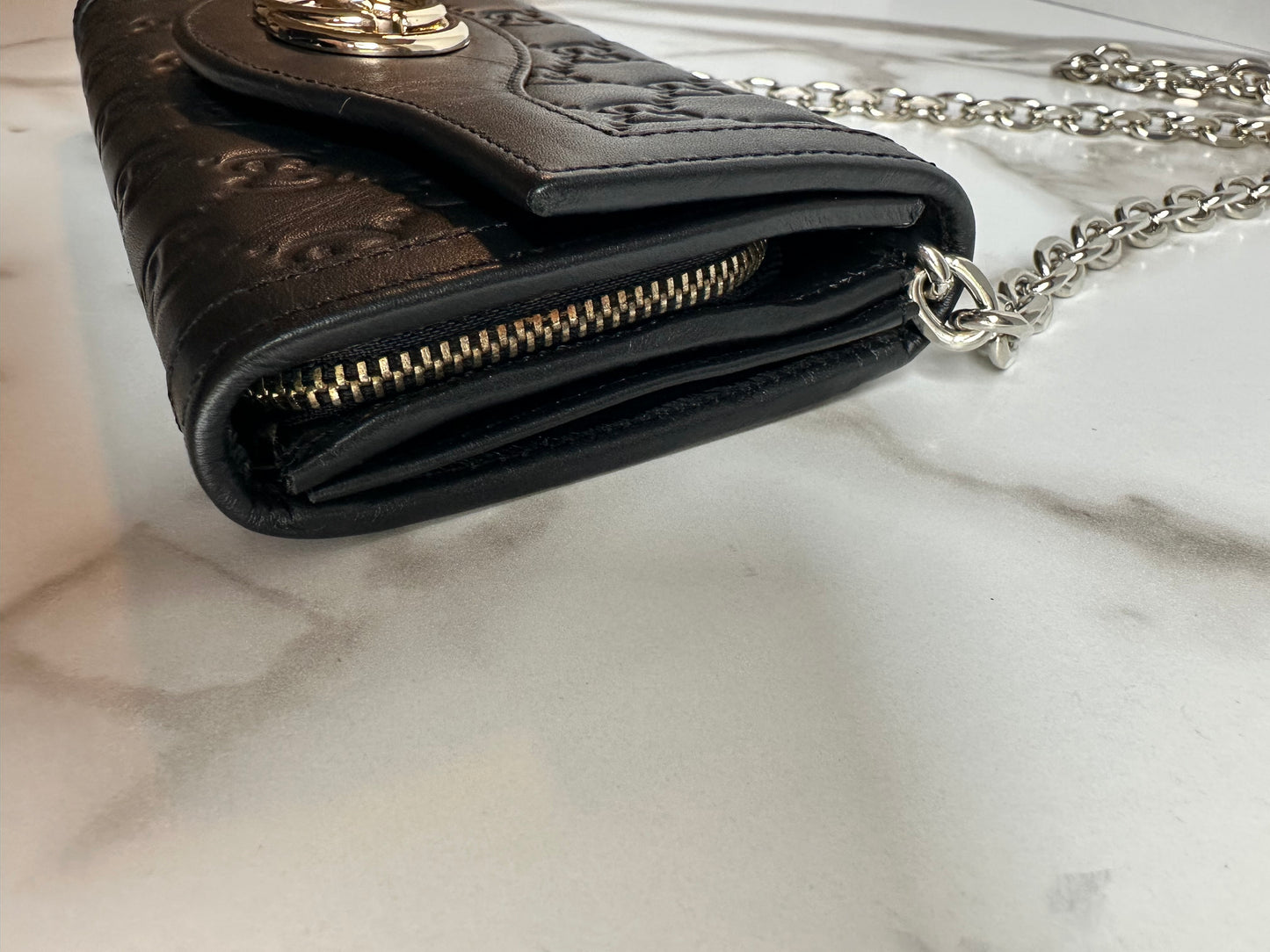 Available Gucci Guccissima Sukey Continental Wallet Continental Wallet Black