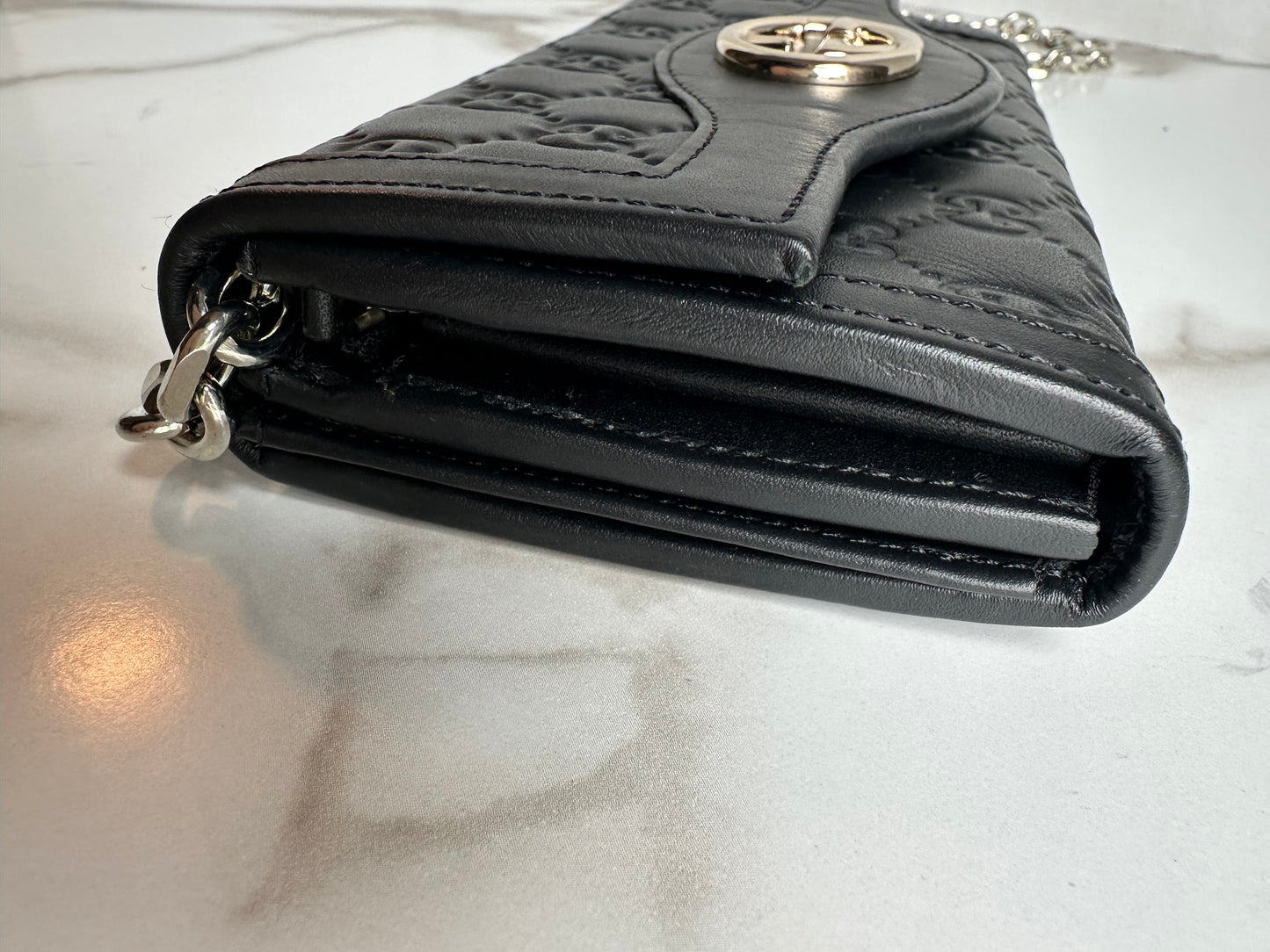 Available Gucci Guccissima Sukey Continental Wallet Continental Wallet Black