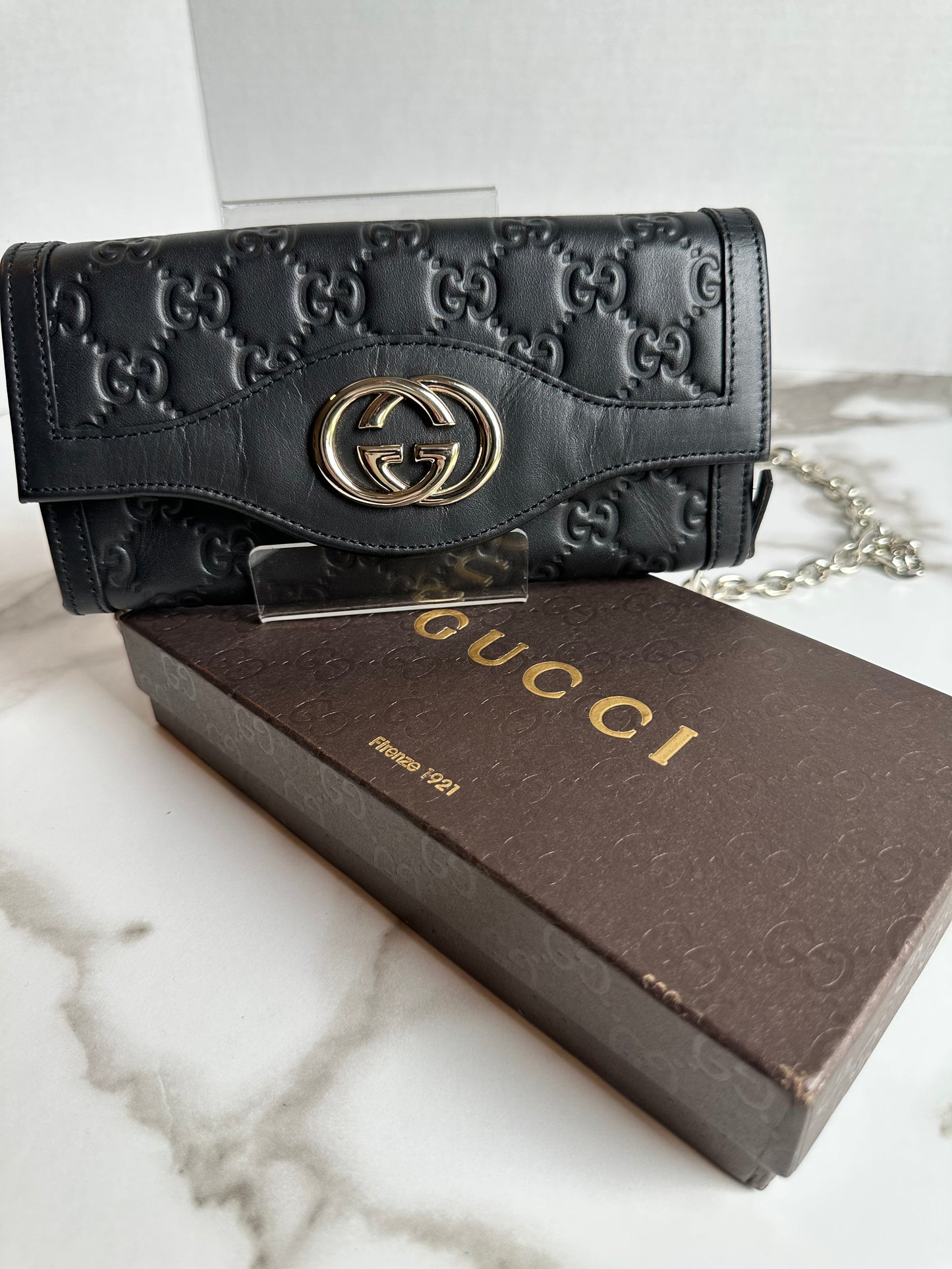 Available Gucci Guccissima Sukey Continental Wallet Continental Wallet Black